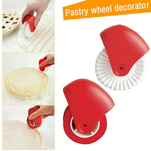 Kitchen Pizza Pastry Lattice Cutter Pastry Pie Decor Cutter Plastic Wheel Roller for Pizza Pastry Pie Crust Baking Cutter Tools