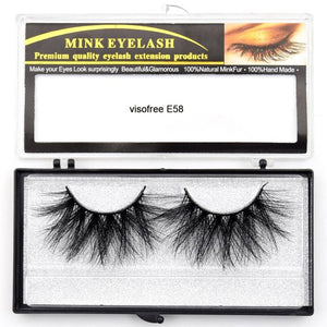 Visofree Eyelashes Mink Eyelashes Criss-cross Strands Cruelty Free 3D 25mm Lashes Mink Lashes Soft Dramatic Eyelashes E80 Makeup