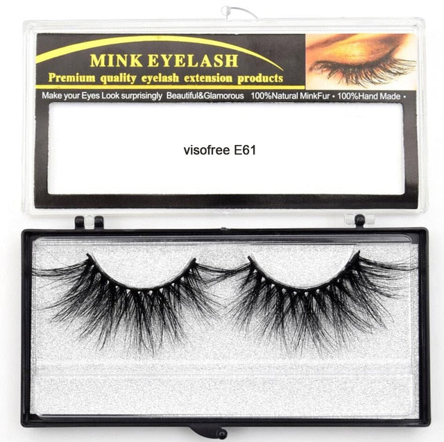 Visofree Eyelashes Mink Eyelashes Criss-cross Strands Cruelty Free 3D 25mm Lashes Mink Lashes Soft Dramatic Eyelashes E80 Makeup