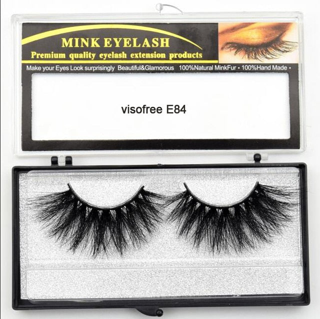 Visofree Eyelashes Mink Eyelashes Criss-cross Strands Cruelty Free 3D 25mm Lashes Mink Lashes Soft Dramatic Eyelashes E80 Makeup