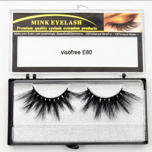 Visofree Eyelashes Mink Eyelashes Criss-cross Strands Cruelty Free 3D 25mm Lashes Mink Lashes Soft Dramatic Eyelashes E80 Makeup