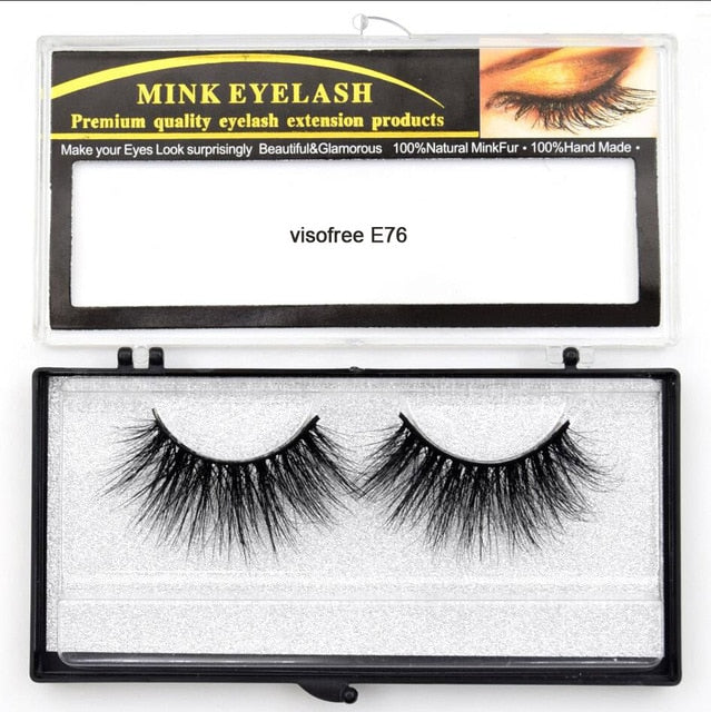 Visofree Eyelashes Mink Eyelashes Criss-cross Strands Cruelty Free 3D 25mm Lashes Mink Lashes Soft Dramatic Eyelashes E80 Makeup