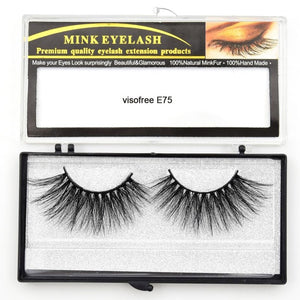 Visofree Eyelashes Mink Eyelashes Criss-cross Strands Cruelty Free 3D 25mm Lashes Mink Lashes Soft Dramatic Eyelashes E80 Makeup