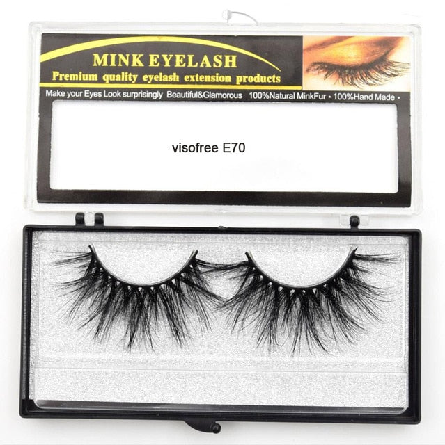 Visofree Eyelashes Mink Eyelashes Criss-cross Strands Cruelty Free 3D 25mm Lashes Mink Lashes Soft Dramatic Eyelashes E80 Makeup