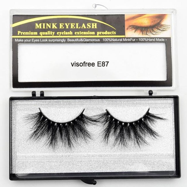 Visofree Eyelashes Mink Eyelashes Criss-cross Strands Cruelty Free 3D 25mm Lashes Mink Lashes Soft Dramatic Eyelashes E80 Makeup