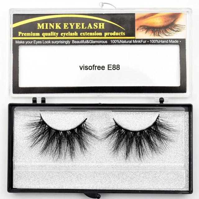 Visofree Eyelashes Mink Eyelashes Criss-cross Strands Cruelty Free 3D 25mm Lashes Mink Lashes Soft Dramatic Eyelashes E80 Makeup