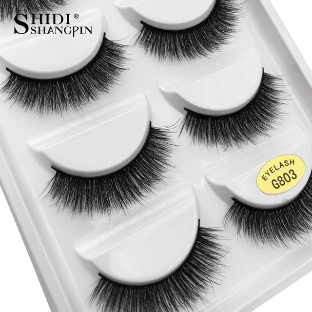 YSDO Lashes 1 box mink eyelashes natural long 3d mink lashes hand made false lashes plastic cotton stalk makeup false eyelash G8