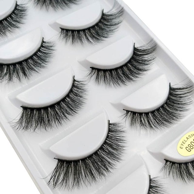 YSDO Lashes 1 box mink eyelashes natural long 3d mink lashes hand made false lashes plastic cotton stalk makeup false eyelash G8