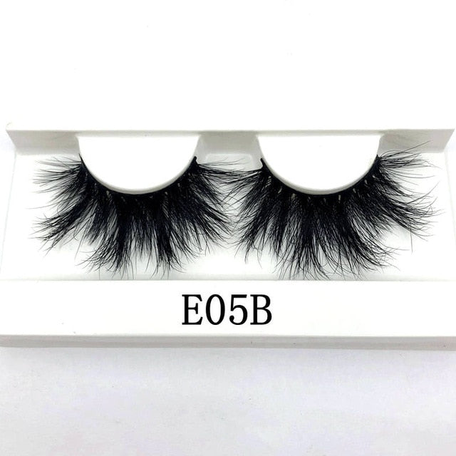 Mikiwi 25mm False Eyelashes Wholesale Thick Strip 25mm 3D Mink Lashes Custom Packaging Label Makeup Dramatic Long Mink Lashes