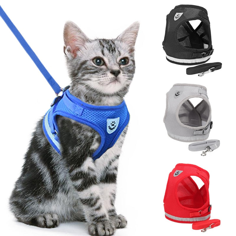 Dog ans Cat Adjustable Harness Vest Walking Leash