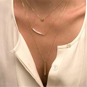 Boho Shell Pendant Necklace for Women Long Chain Round Coin Multilayer Choker 2019 Collares Necklace Wedding Jewelry