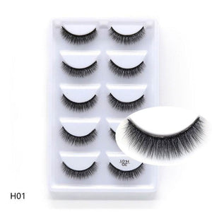 HBZGTLAD 5 Pairs 3D Handmade Fake Eyelashes Natural Long Thick Daily Makeup Thick Cross Eyelashes Eye Lashes