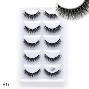 HBZGTLAD 5 Pairs 3D Handmade Fake Eyelashes Natural Long Thick Daily Makeup Thick Cross Eyelashes Eye Lashes