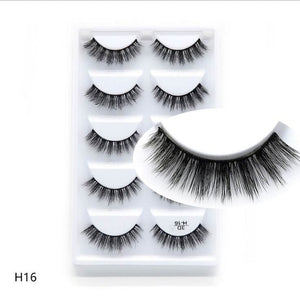 HBZGTLAD 5 Pairs 3D Handmade Fake Eyelashes Natural Long Thick Daily Makeup Thick Cross Eyelashes Eye Lashes