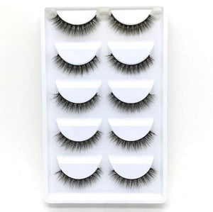 HBZGTLAD 5 Pairs 3D Handmade Fake Eyelashes Natural Long Thick Daily Makeup Thick Cross Eyelashes Eye Lashes