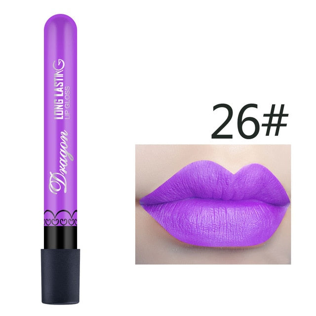 Best Selling Waterproof Lipstick Sexy Vampire lip stick matte velvet lipsticks Red lips color 28 color ladies Makeup cosmetics