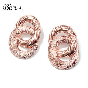 BICUX Fashion Gold Drop Earrings for Women Statement Big Geometric Metal Earring Women's Hanging Earrings 2019 Modern Jewelry