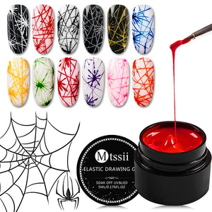 Mtssii 12Colors Nail Art Wire Line Silk Point Creative Pulling Wire Spider Painting Gel Varnish Random Design DIY Manicure Tools