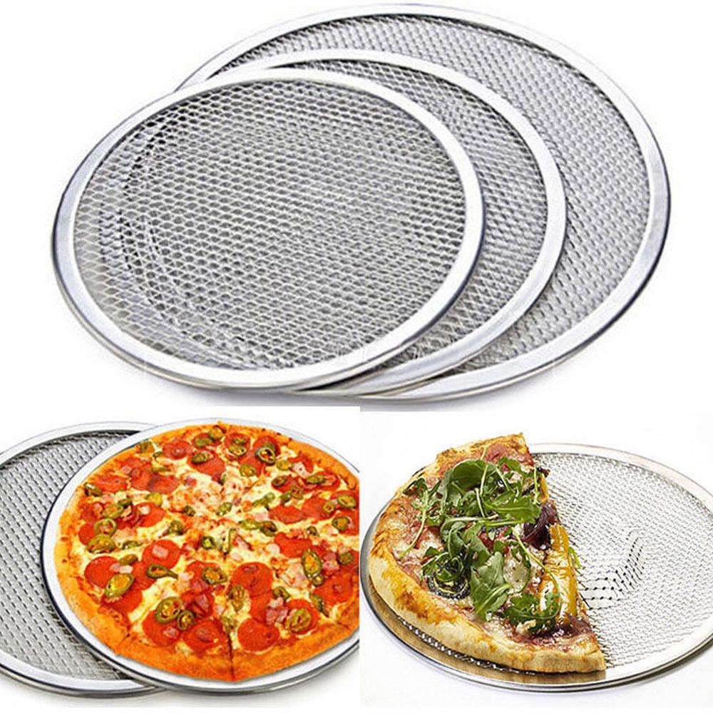 Pizza Stone Pizza Pan Baking Tray For Pizza Aluminium Flat Mesh Pizza Oven 6/8/9/10/12/14Inch Pizza Tray Mold Bakeware Tools