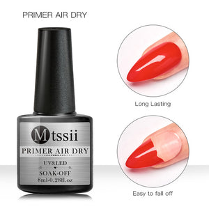 Mtssii 8ml Long Lasting Fast Air Dry Primer No Acid Primer Fast Dry Base Coat No Wipe Top Coat Long Lasting Nail Gel Polish