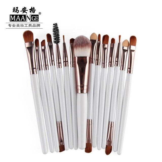 MAANGE 18/15pcs Makeup Brushes set profesional Foundation Blusher Eyeshadow Lips Make up Brush Cosmetic Set Kit pincel maquiagem