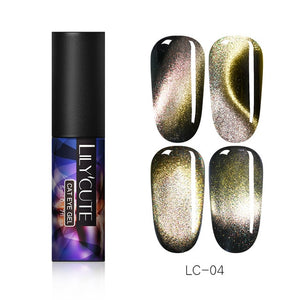 LILYCUTE 9D Chameleon Magnetic Gel Nail Polish Long Lasting Shining Laser 5ml Cat Eye Nail Art Gel Soak Off UV LED Gel Varnish