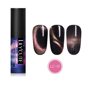 LILYCUTE 9D Chameleon Magnetic Gel Nail Polish Long Lasting Shining Laser 5ml Cat Eye Nail Art Gel Soak Off UV LED Gel Varnish