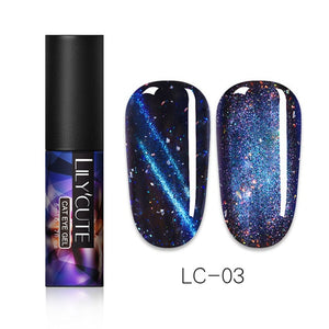 LILYCUTE 9D Chameleon Magnetic Gel Nail Polish Long Lasting Shining Laser 5ml Cat Eye Nail Art Gel Soak Off UV LED Gel Varnish