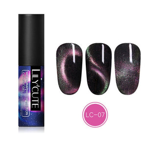 LILYCUTE 9D Chameleon Magnetic Gel Nail Polish Long Lasting Shining Laser 5ml Cat Eye Nail Art Gel Soak Off UV LED Gel Varnish