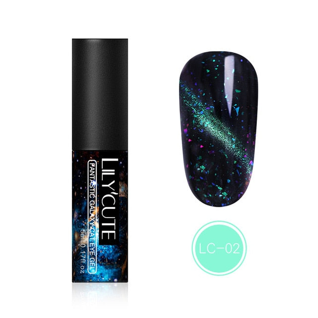 LILYCUTE 9D Chameleon Magnetic Gel Nail Polish Long Lasting Shining Laser 5ml Cat Eye Nail Art Gel Soak Off UV LED Gel Varnish