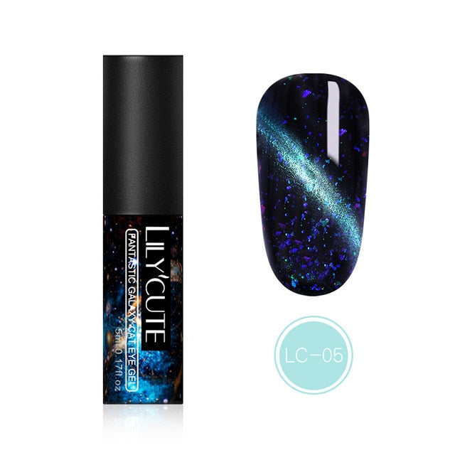 LILYCUTE 9D Chameleon Magnetic Gel Nail Polish Long Lasting Shining Laser 5ml Cat Eye Nail Art Gel Soak Off UV LED Gel Varnish