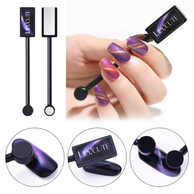 LILYCUTE 9D Chameleon Magnetic Gel Nail Polish Long Lasting Shining Laser 5ml Cat Eye Nail Art Gel Soak Off UV LED Gel Varnish