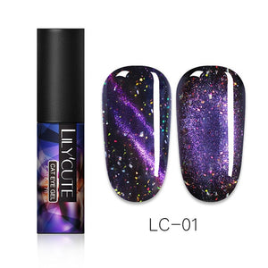 LILYCUTE 9D Chameleon Magnetic Gel Nail Polish Long Lasting Shining Laser 5ml Cat Eye Nail Art Gel Soak Off UV LED Gel Varnish