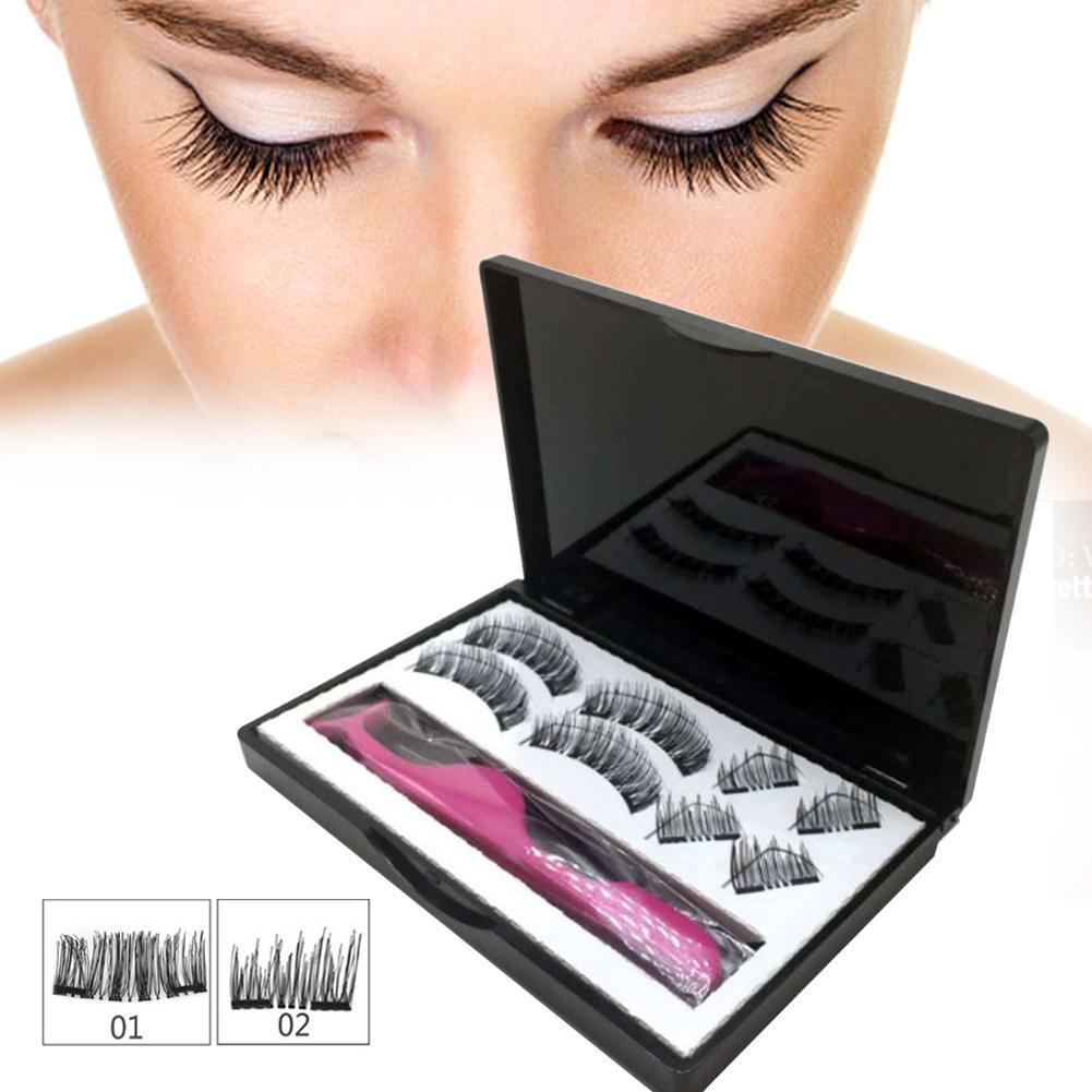 8pcs Magnetic eyelashes make up handmade 3D magnetic lashes natural false eyelashes makeup  lashes with gift box maquiagem drop