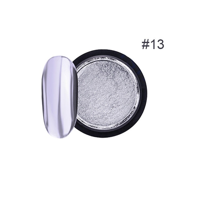 LEMOOC Nail Shimmer Powder Shining Rose Gold Metal Mirror Effect Nail Chrome Pigment Holographic Dust Nail Art Decoration