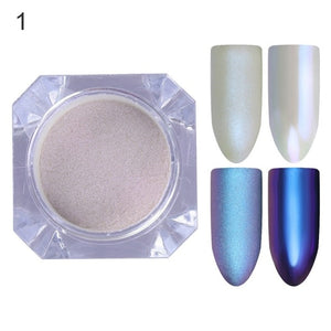 LEMOOC Nail Shimmer Powder Shining Rose Gold Metal Mirror Effect Nail Chrome Pigment Holographic Dust Nail Art Decoration