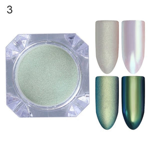 LEMOOC Nail Shimmer Powder Shining Rose Gold Metal Mirror Effect Nail Chrome Pigment Holographic Dust Nail Art Decoration