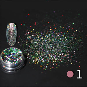 LEMOOC Nail Shimmer Powder Shining Rose Gold Metal Mirror Effect Nail Chrome Pigment Holographic Dust Nail Art Decoration