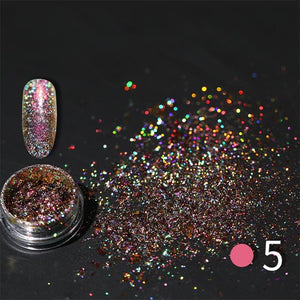 LEMOOC Nail Shimmer Powder Shining Rose Gold Metal Mirror Effect Nail Chrome Pigment Holographic Dust Nail Art Decoration