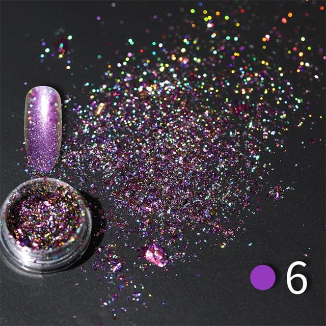 LEMOOC Nail Shimmer Powder Shining Rose Gold Metal Mirror Effect Nail Chrome Pigment Holographic Dust Nail Art Decoration