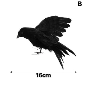 1piece Artificial Black Feather Raven Props Halloween Ghost Festival Decorations Haunted House Party Home Bar Decorations