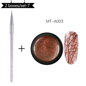 Mtssii 12Colors Nail Art Wire Line Silk Point Creative Pulling Wire Spider Painting Gel Varnish Random Design DIY Manicure Tools