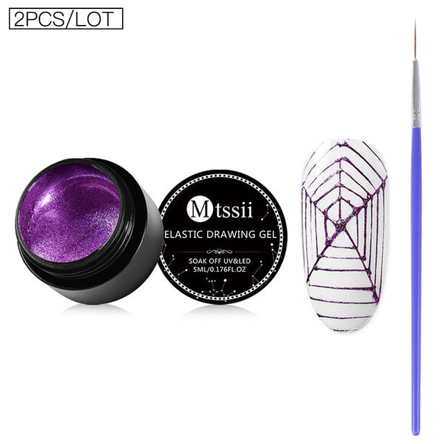 Mtssii 12Colors Nail Art Wire Line Silk Point Creative Pulling Wire Spider Painting Gel Varnish Random Design DIY Manicure Tools