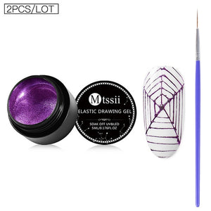 Mtssii 12Colors Nail Art Wire Line Silk Point Creative Pulling Wire Spider Painting Gel Varnish Random Design DIY Manicure Tools