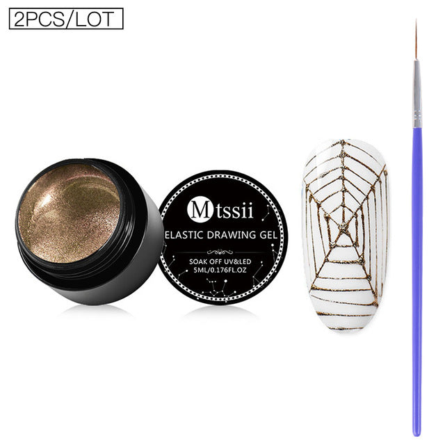 Mtssii 12Colors Nail Art Wire Line Silk Point Creative Pulling Wire Spider Painting Gel Varnish Random Design DIY Manicure Tools