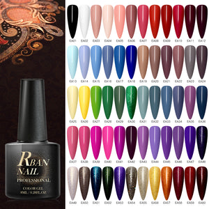 RBAN NAIL 8ML Color UV Gel Nail Polish Matt Top Coat Hybrid Nails Gel Soak Off Long Lasting Nail Art Gel Varnish Lacquer Tools