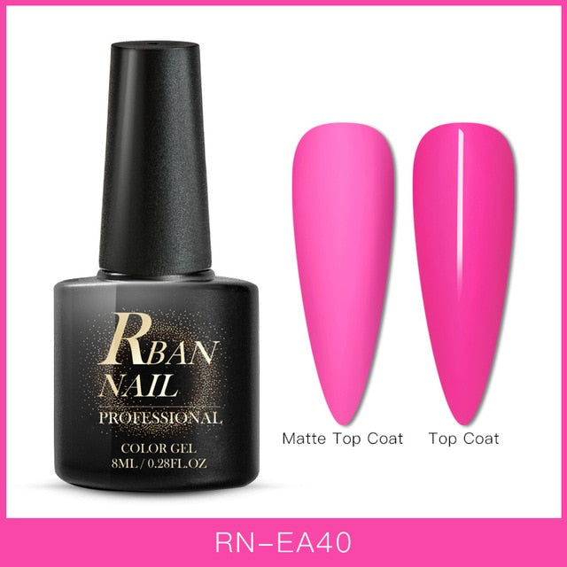 RBAN NAIL 8ML Color UV Gel Nail Polish Matt Top Coat Hybrid Nails Gel Soak Off Long Lasting Nail Art Gel Varnish Lacquer Tools