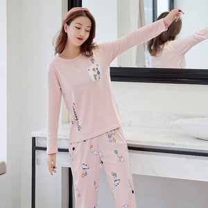 Women pajamas Set Winter pajamas for women New sleepwear Cartoon pijamas Printed pyjamas women Long Sleeve Cute pijama mujer