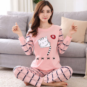 Women pajamas Set Winter pajamas for women New sleepwear Cartoon pijamas Printed pyjamas women Long Sleeve Cute pijama mujer