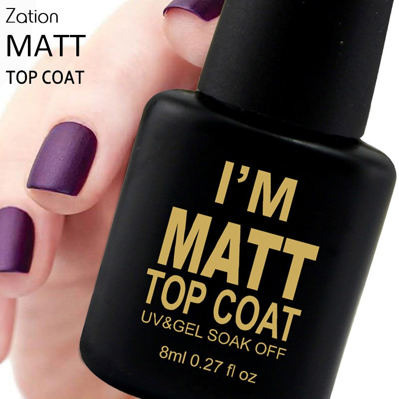 Zation Matte Top Coat Nail Art Uv Gel Lucky for Manicure Easy Cleaning Gel Varnish Lacquer Healthy and Nontoxic Acrylic Glue